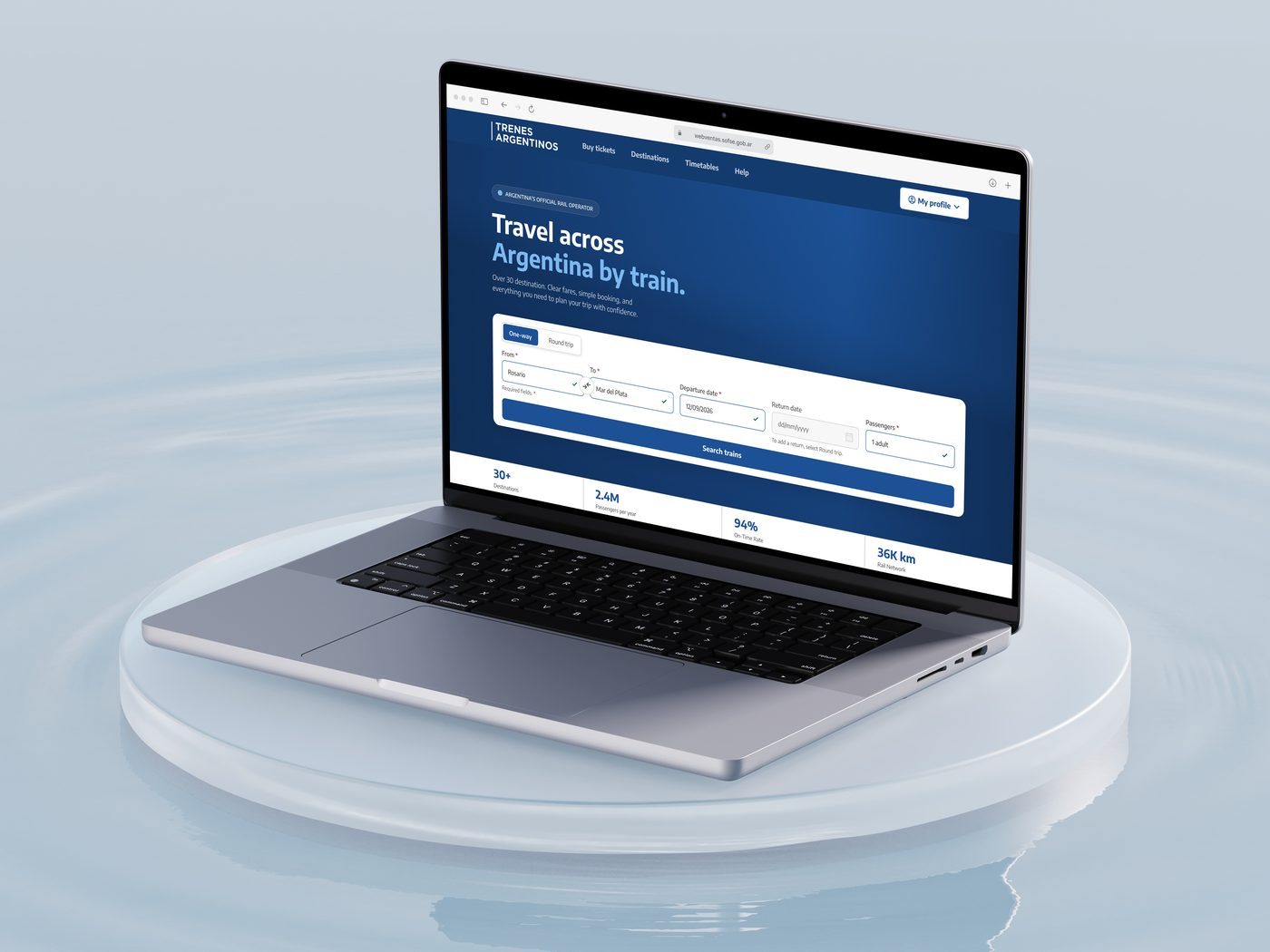 Preview of the Trenes Argentinos website redesign